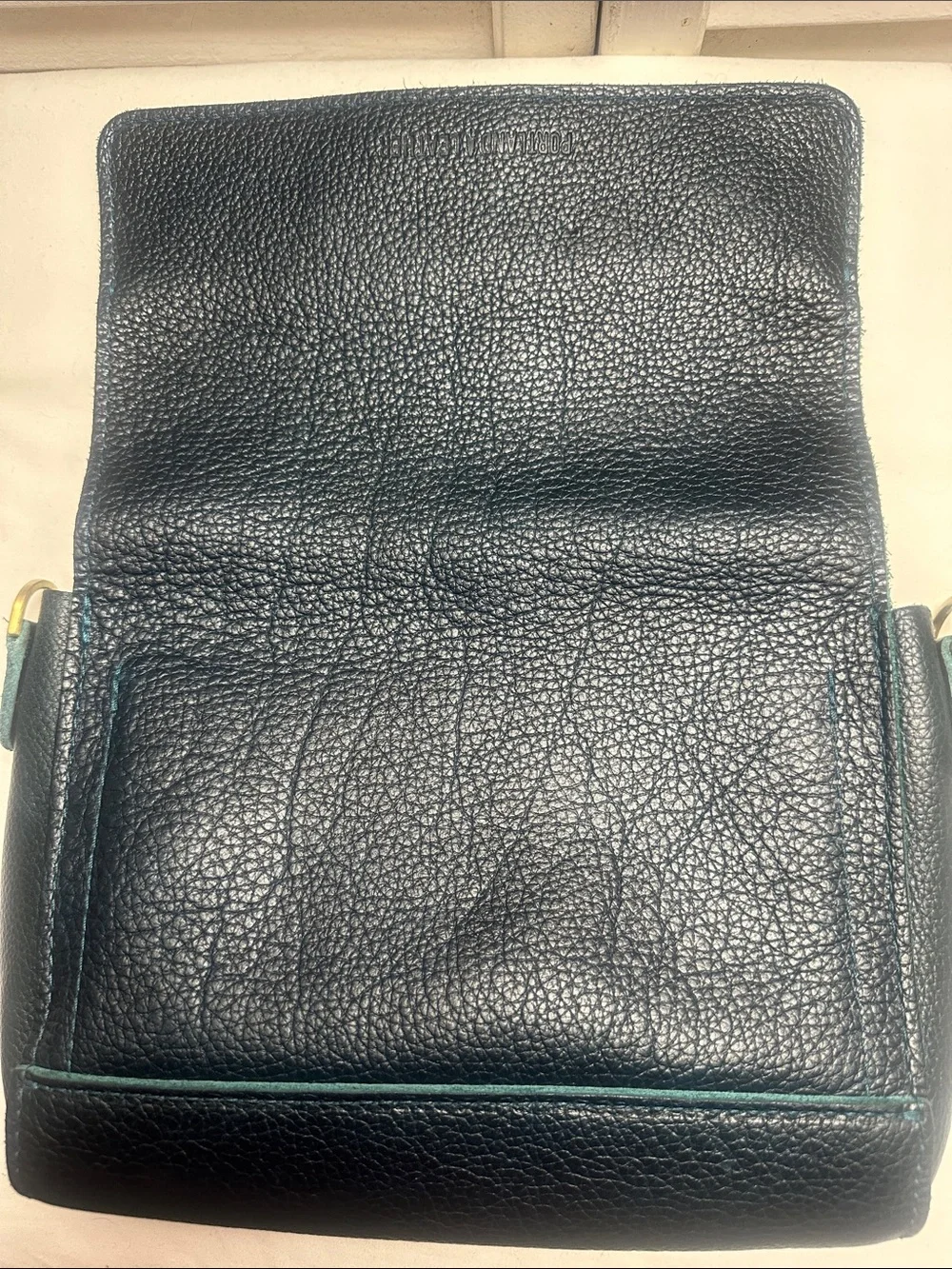 Portland Leather Crossbody Bag in Westward Blue